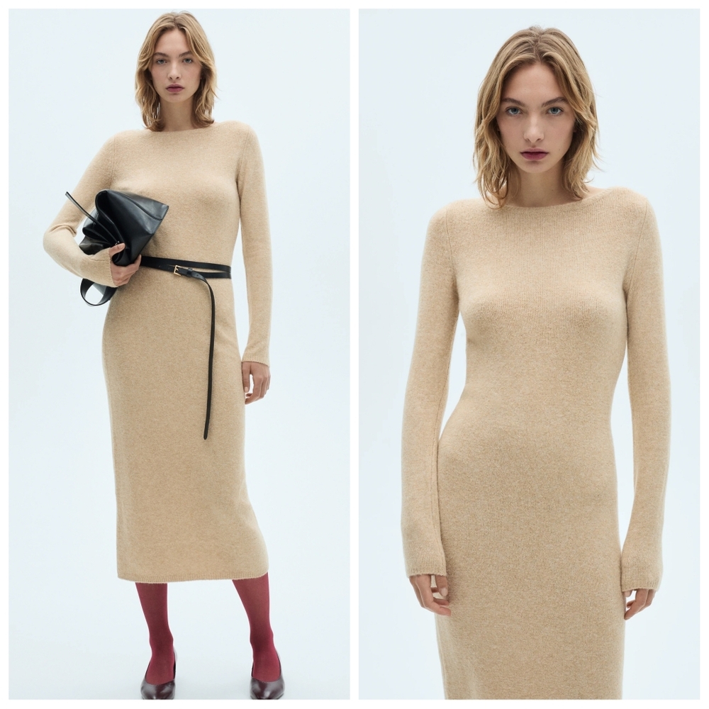 MANGO Knit Midi Dress